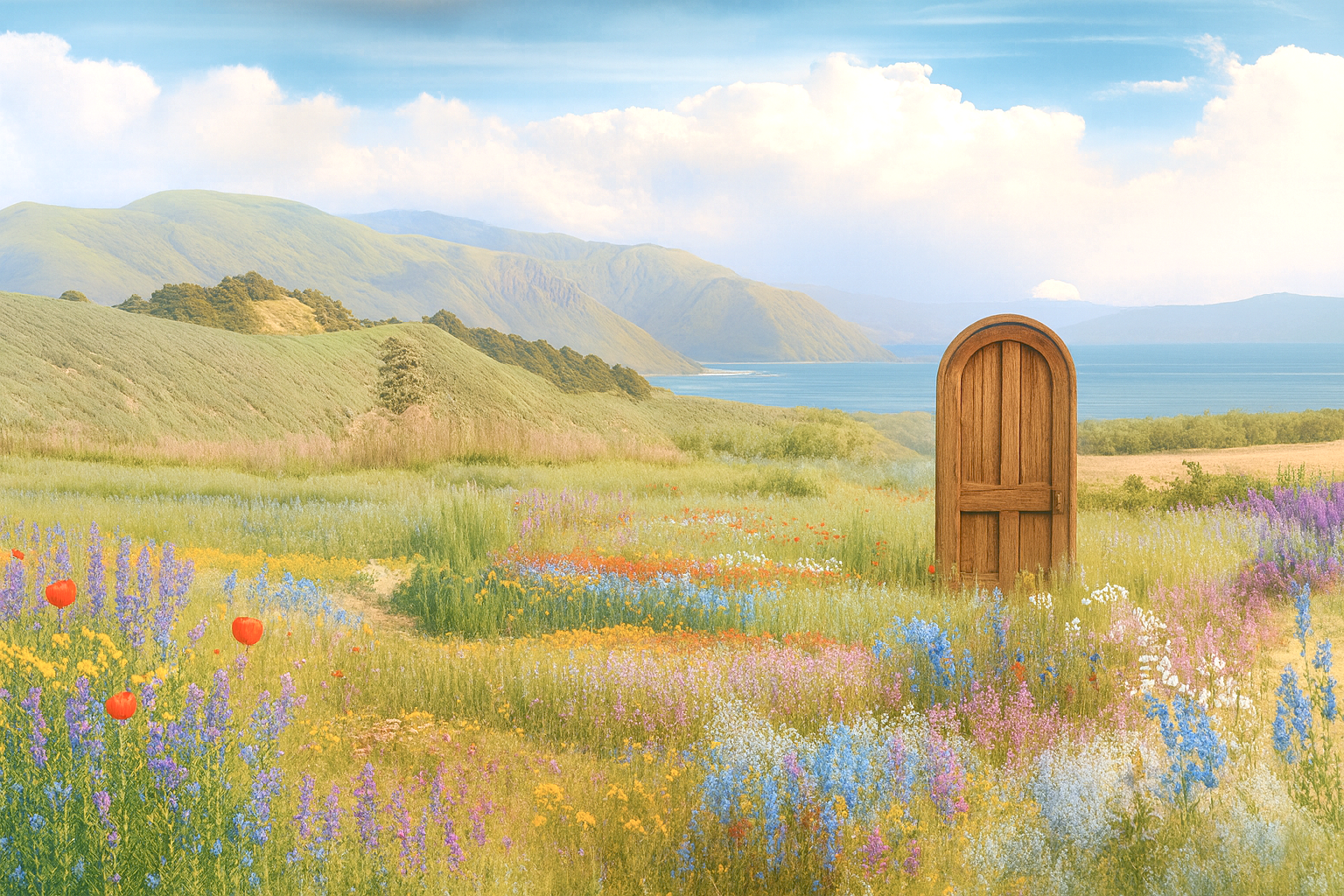 TinyDoor hero door with flowers